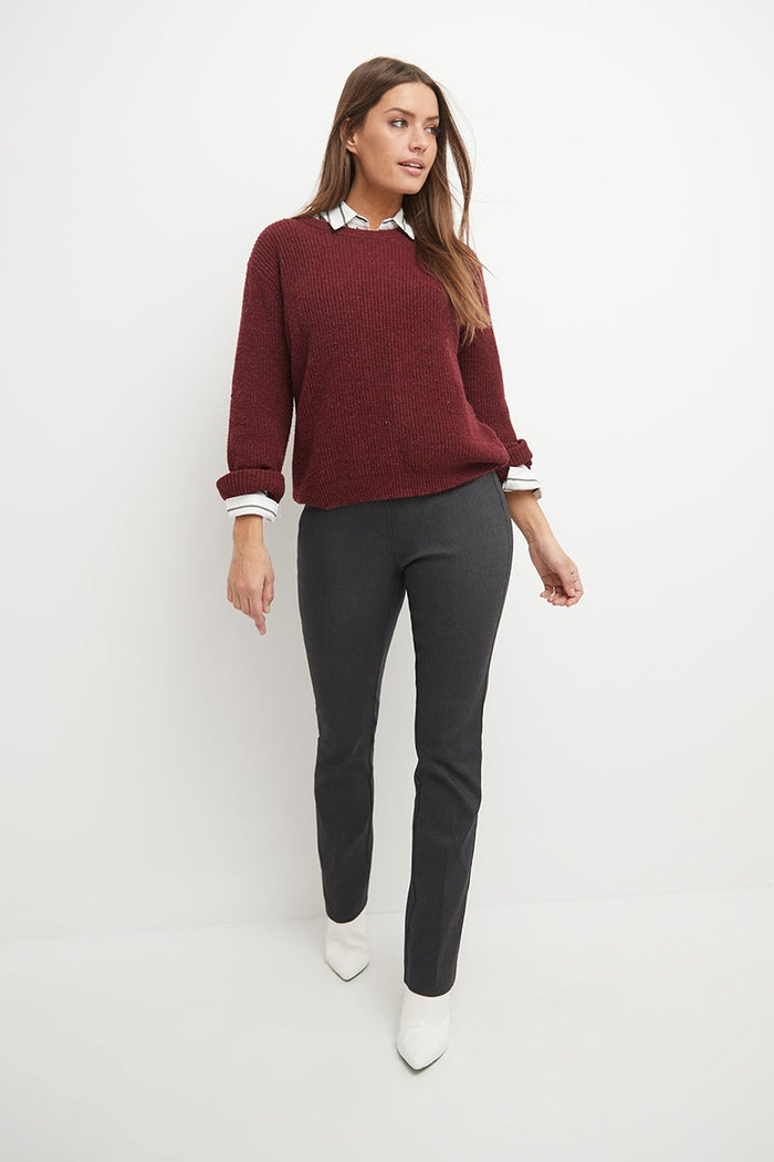 Rekucci Straight Leg Pants With Tummy Control Dk-charcoal