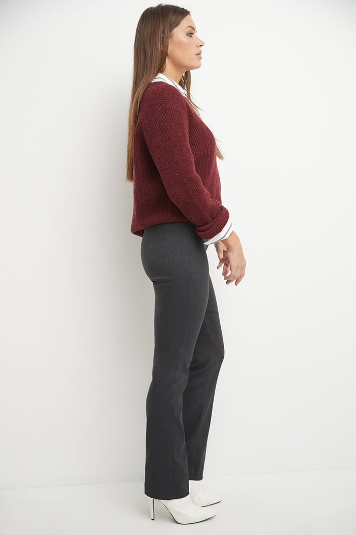 Rekucci Straight Leg Pants With Tummy Control Dk-charcoal