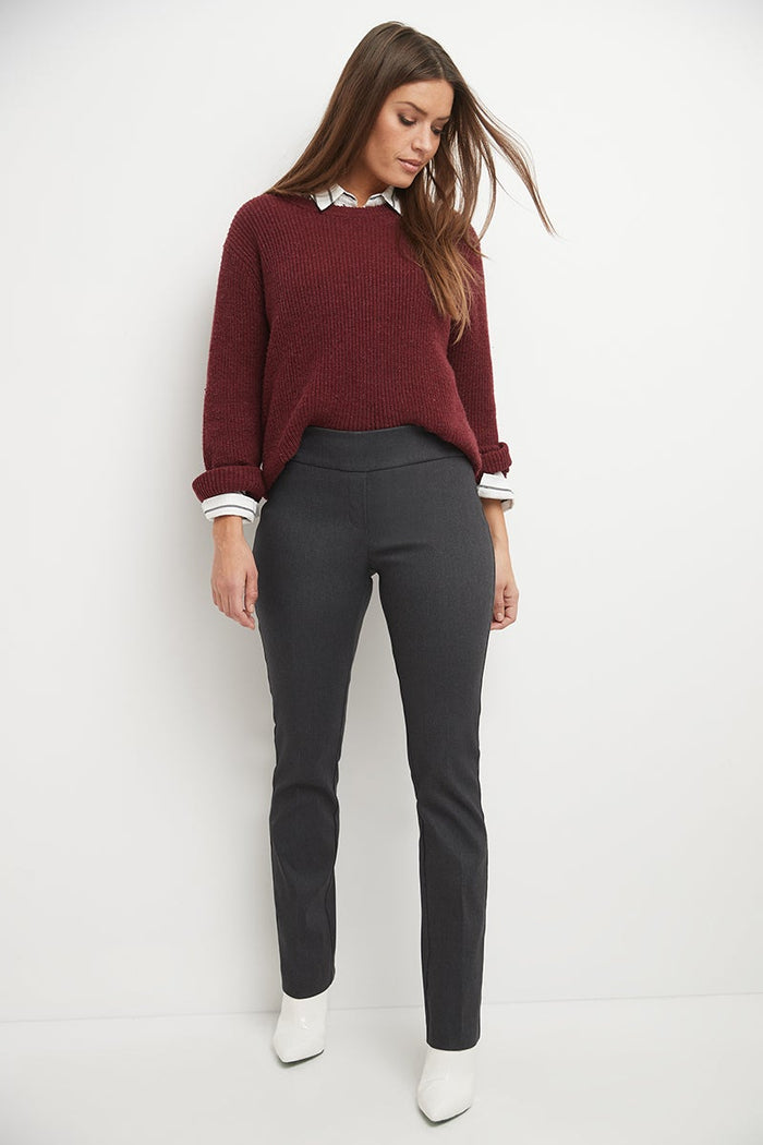 rekucci Straight leg pants with tummy control dk-charcoal