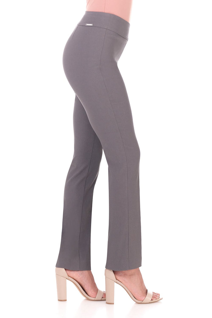 Rekucci Straight Leg Pants With Tummy Control Graphite