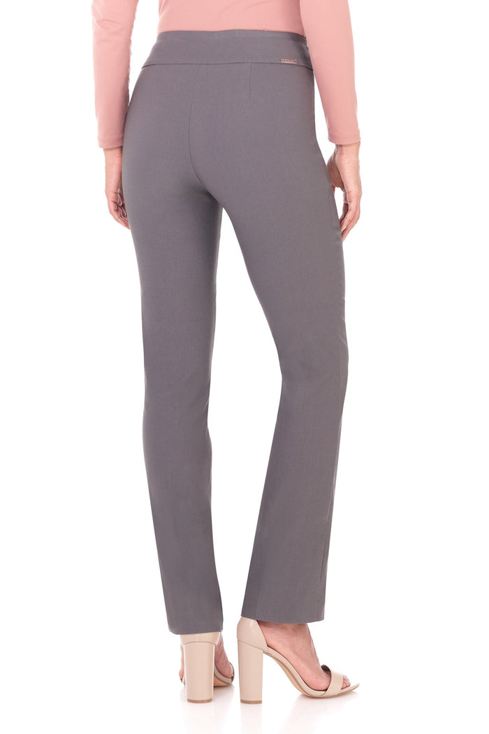 Rekucci Straight Leg Pants With Tummy Control Graphite
