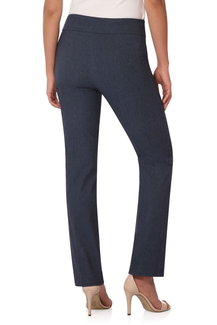 Rekucci Straight Leg Pants With Tummy Control Indigo