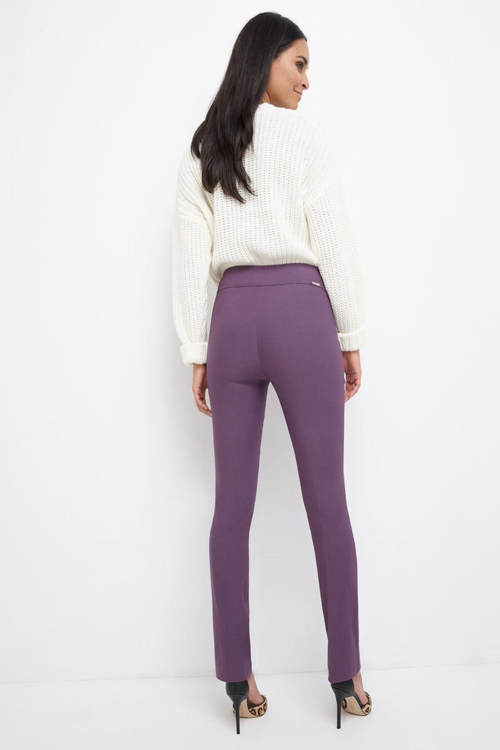Rekucci Straight Leg Pants With Tummy Control Mauve