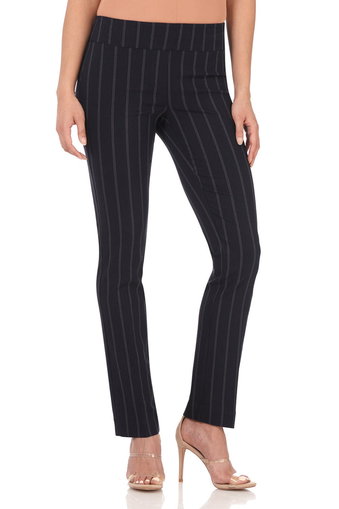 rekucci Straight leg pants with tummy control navy-stripe