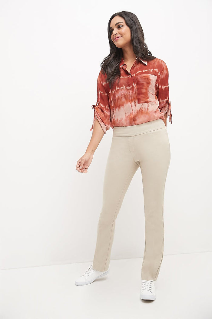 rekucci Straight leg pants with tummy control stone