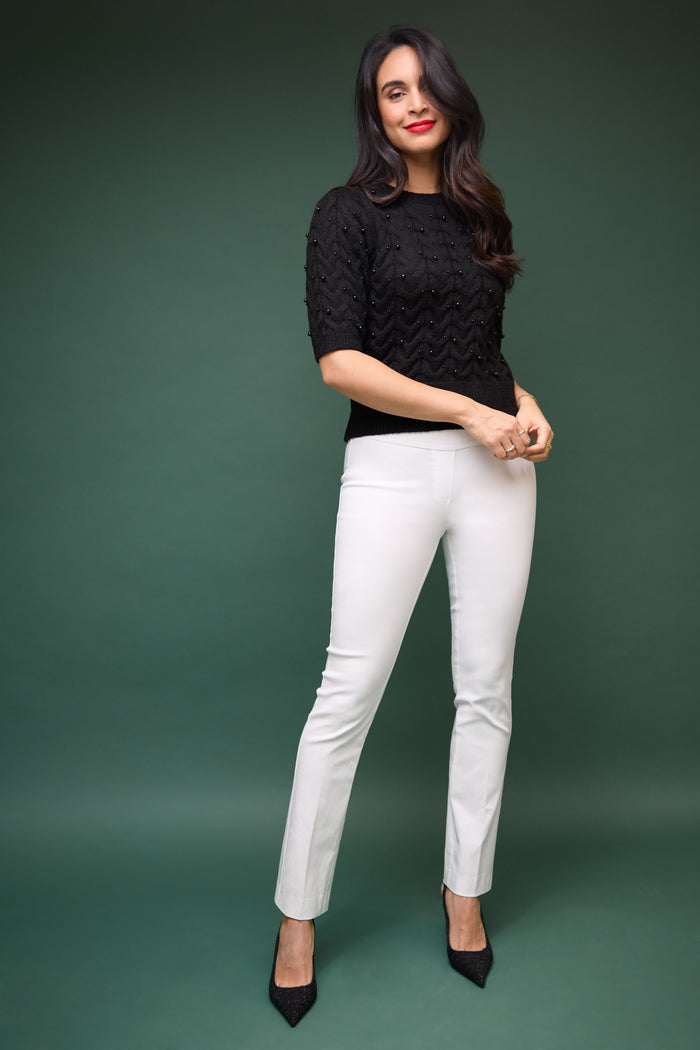 Rekucci Straight Leg Pants With Tummy Control White-hot