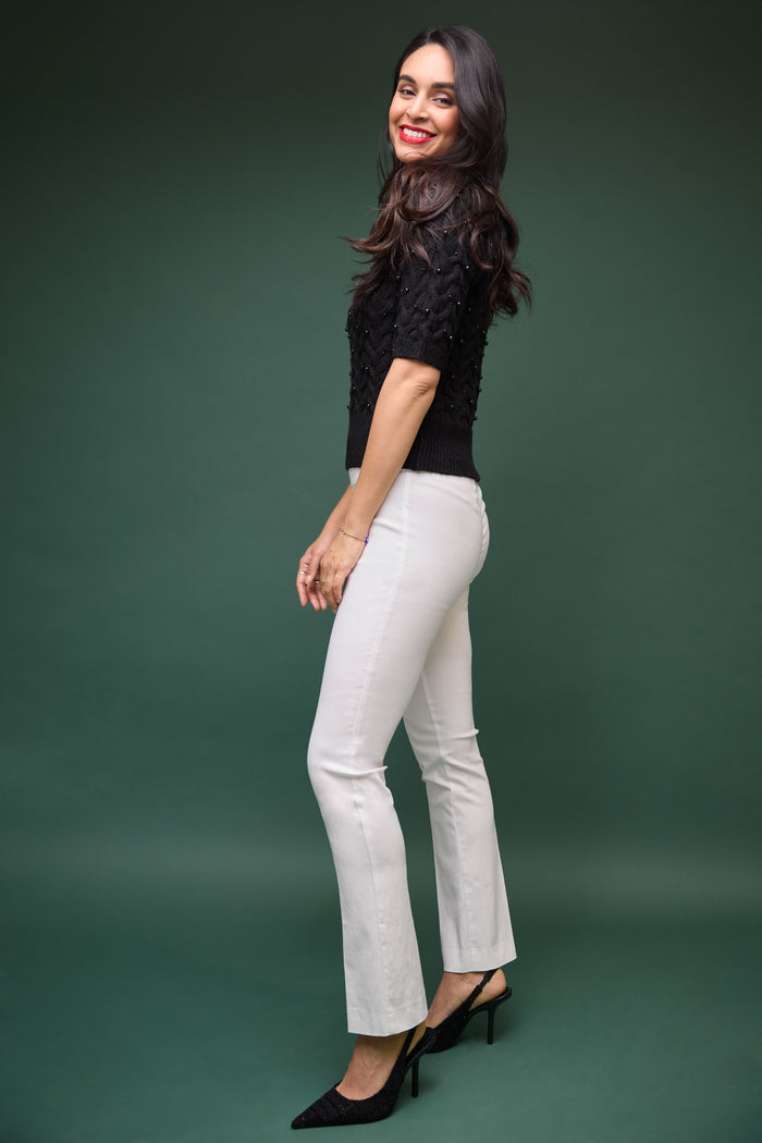 rekucci Straight leg pants with tummy control white-hot