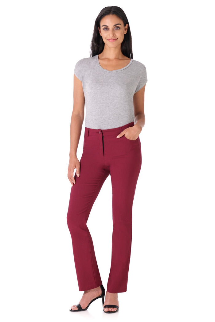 Rekucci Stretch 5 Pocket Straight Leg Pants Burgundy