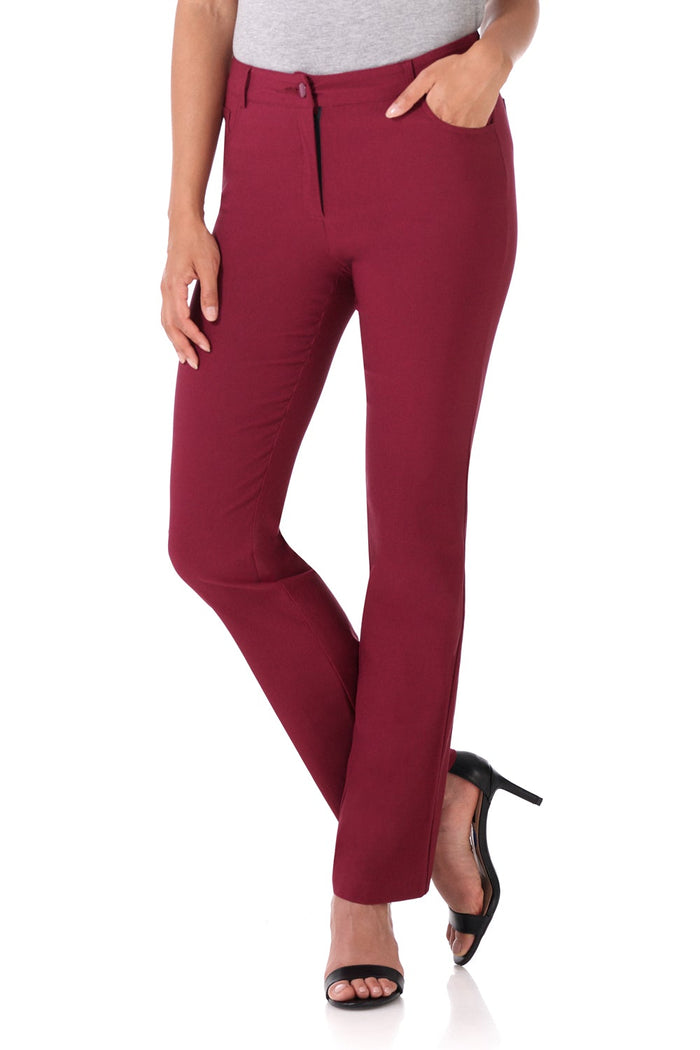 rekucci Stretch 5 pocket straight leg pants burgundy