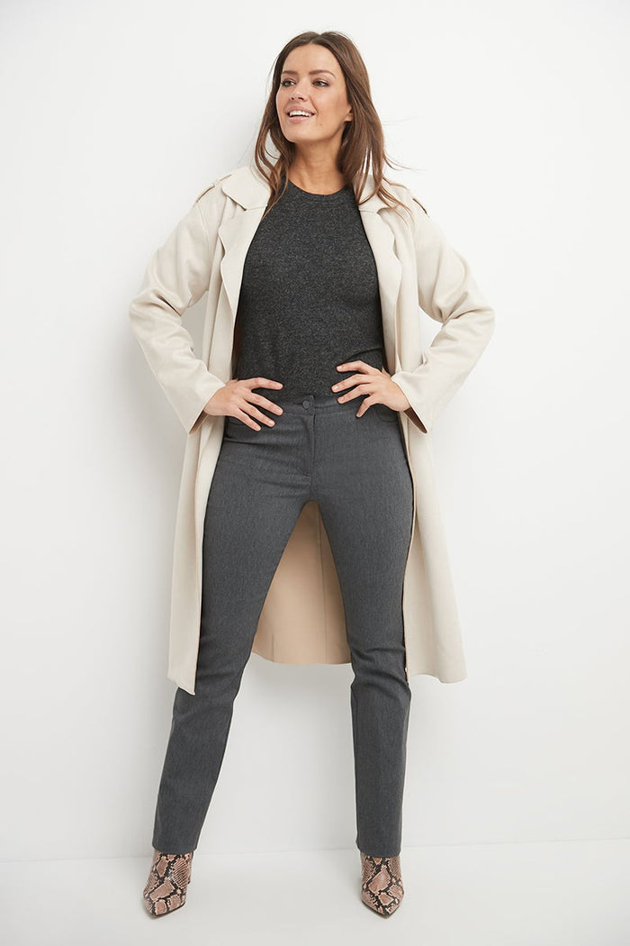 rekucci Stretch 5 pocket straight leg pants charcoal