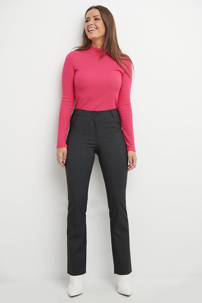 rekucci Stretch 5 pocket straight leg pants dk-charcoal