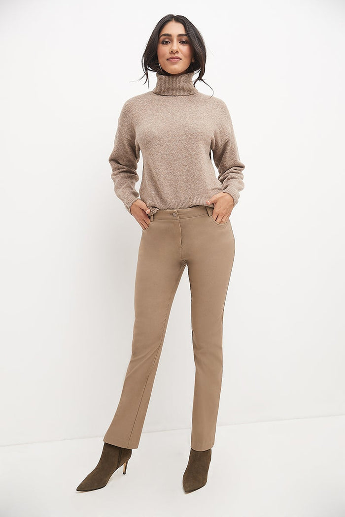 rekucci Stretch 5 pocket straight leg pants oatmeal