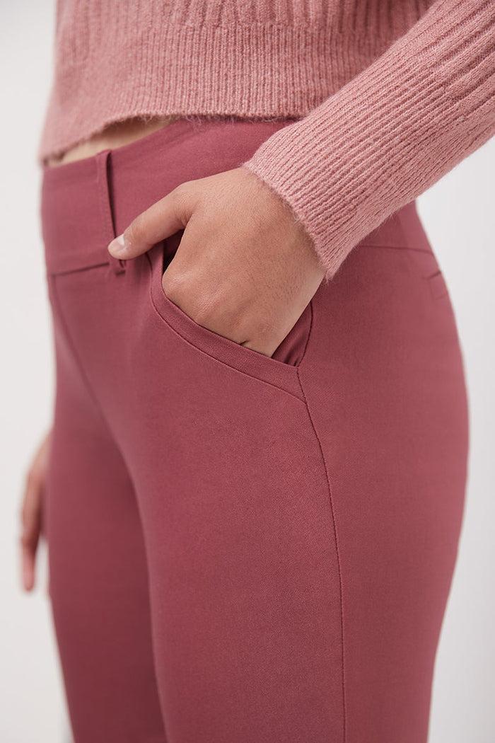 Rekucci Stretch Bootcut Pants With Tummy Control And Pockets Desert-rose