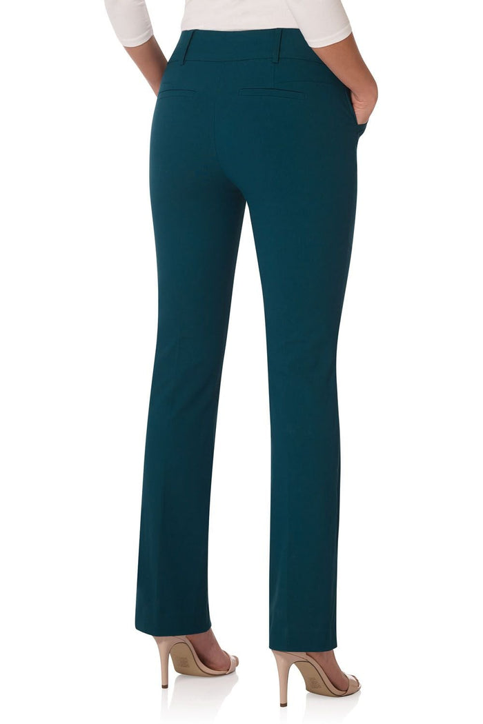 Rekucci Stretch Bootcut Pants With Tummy Control And Pockets Teal