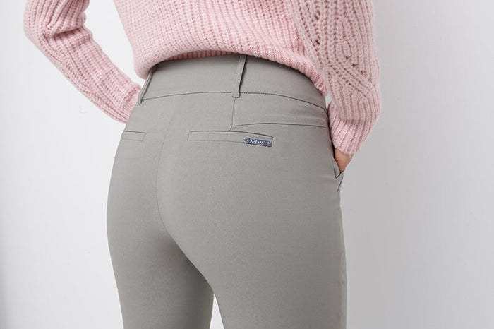 Rekucci Stretch Bootcut Pants With Tummy Control And Pockets Silver