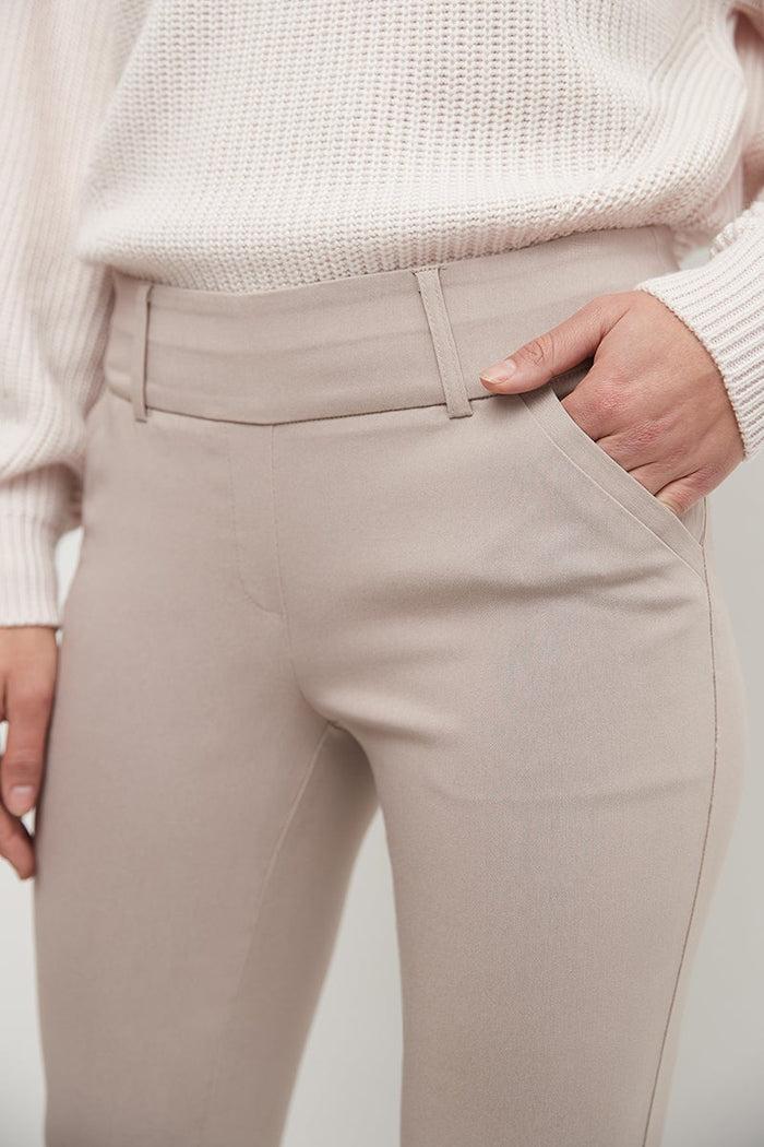 Rekucci Stretch Bootcut Pants With Tummy Control And Pockets Khaki