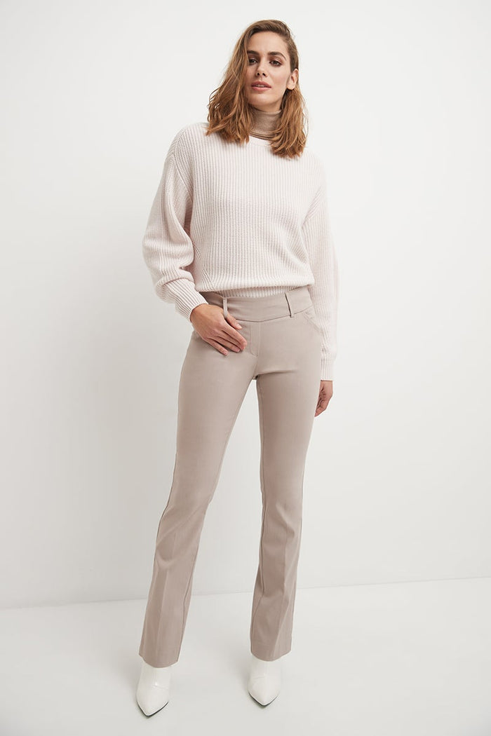 Rekucci Stretch Bootcut Pants With Tummy Control And Pockets Khaki