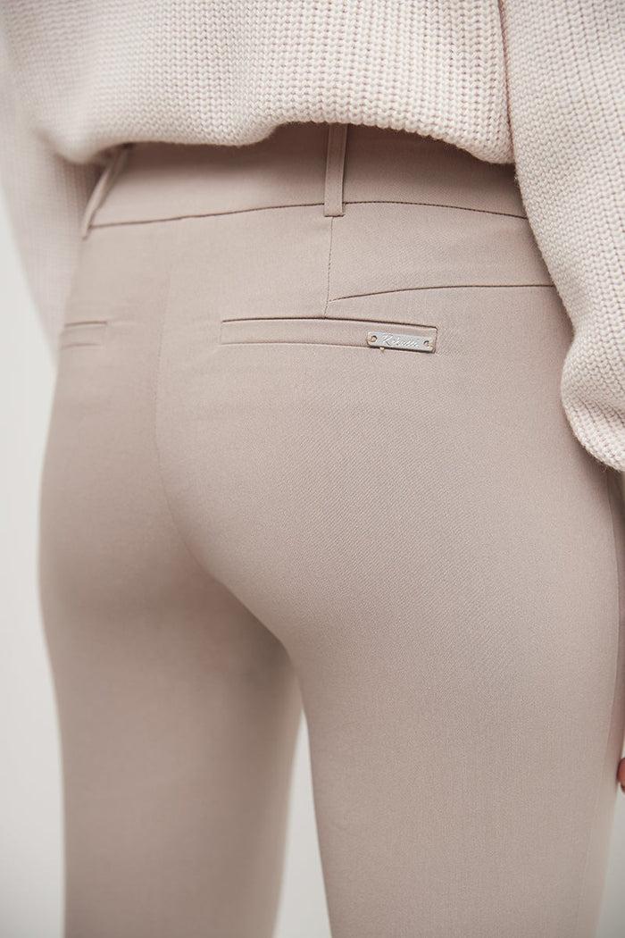 Rekucci Stretch Bootcut Pants With Tummy Control And Pockets Khaki