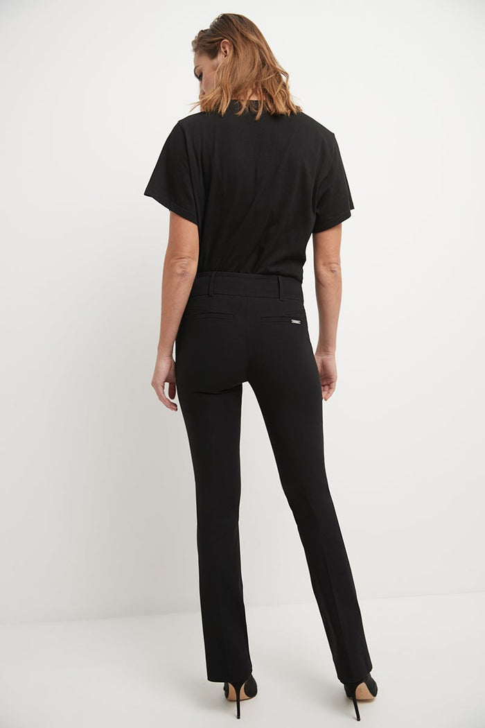 Rekucci Stretch Bootcut Pants With Tummy Control And Pockets Black