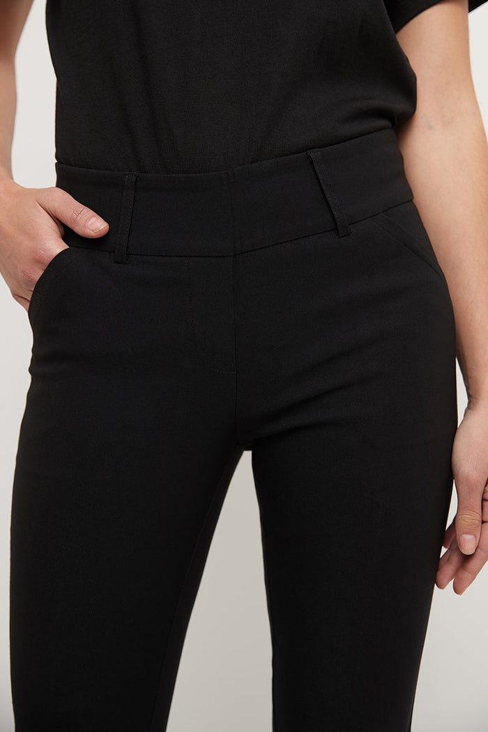 rekucci Stretch bootcut pants with tummy control and pockets black