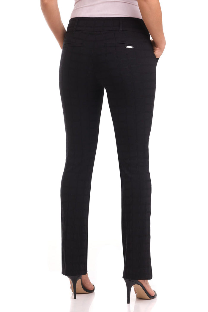 Rekucci Stretch Bootcut Pants With Tummy Control And Pockets Black-check