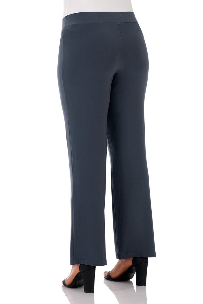 Rekucci Travel Collection Curvy Straight Leg Pants Charcoal