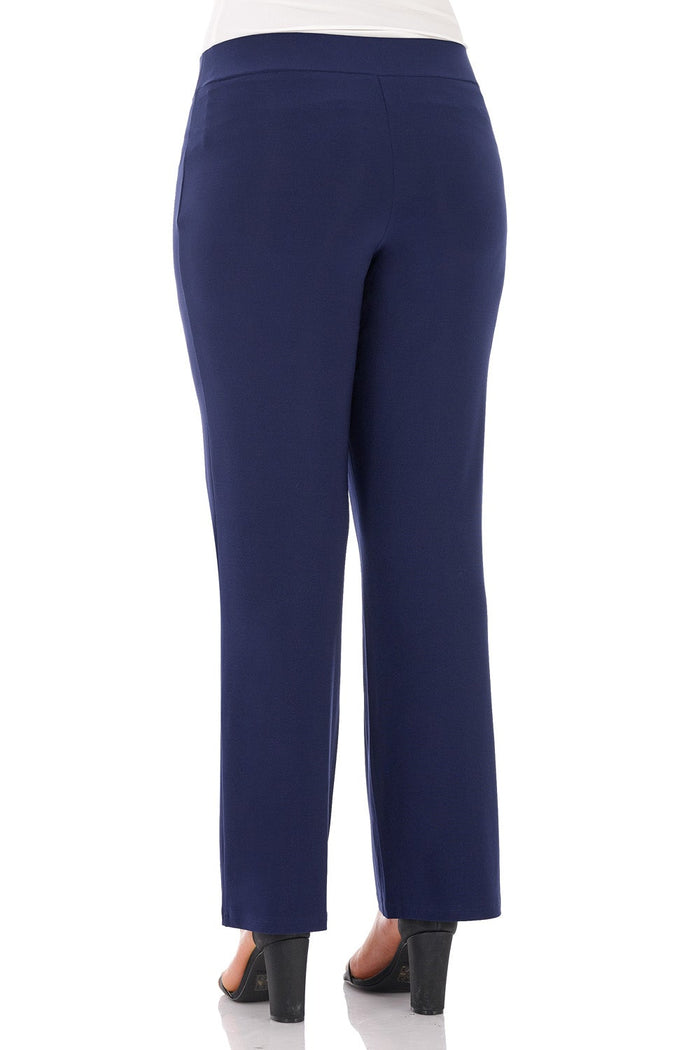 Rekucci Travel Collection Curvy Straight Leg Pants Navy