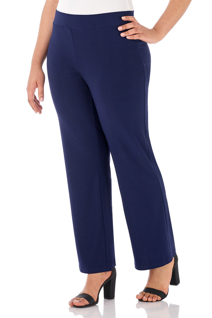 rekucci Travel Collection Curvy Straight Leg Pants navy
