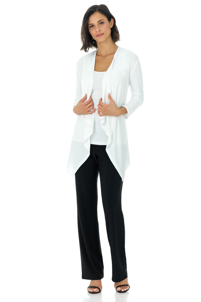 Rekucci Travel Collection Open-front Cardigan With 3/4 Sleeve Off-white