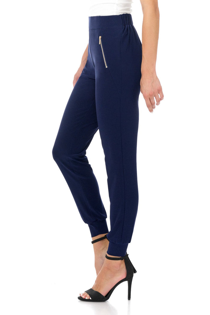 Rekucci Travel Collection Pants With Zippered Pockets Navy