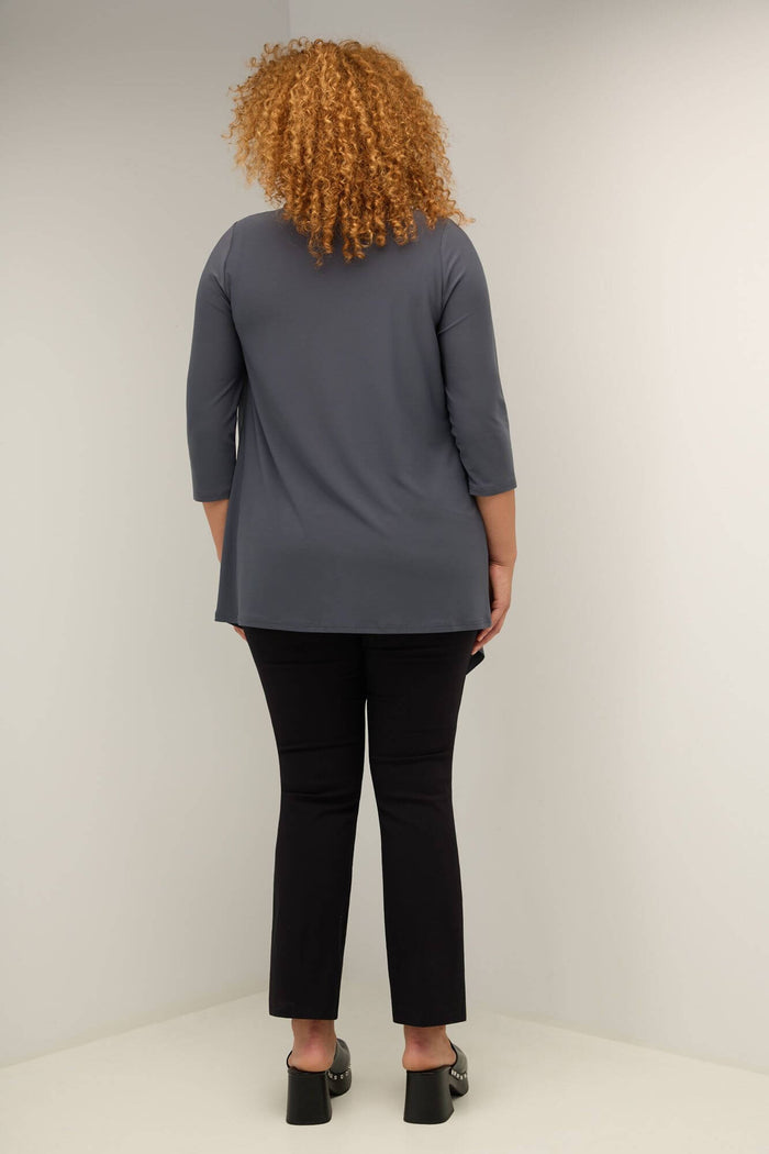 Rekucci Travel Collection Plus Size Open-front Cardigan Charcoal