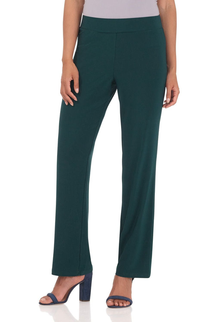Rekucci Travel Collection Wrinkle-Resistant Straight Leg Pants Hunter-green