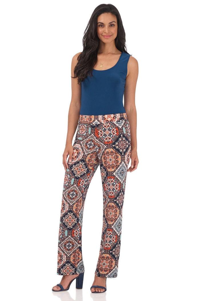 Rekucci Travel Collection Wrinkle-Resistant Straight Leg Pants Boho-tile