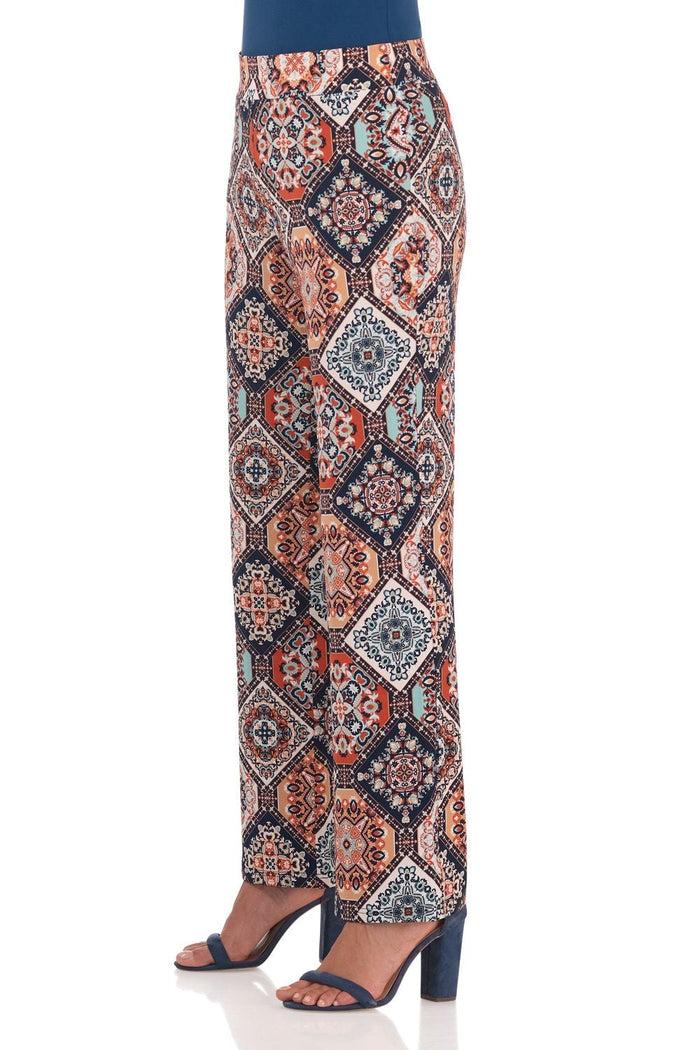 Rekucci Travel Collection Wrinkle-Resistant Straight Leg Pants Boho-tile
