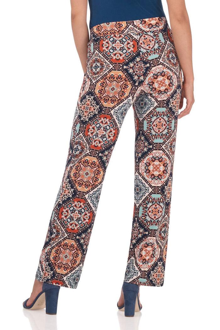 Rekucci Travel Collection Wrinkle-Resistant Straight Leg Pants Boho-tile