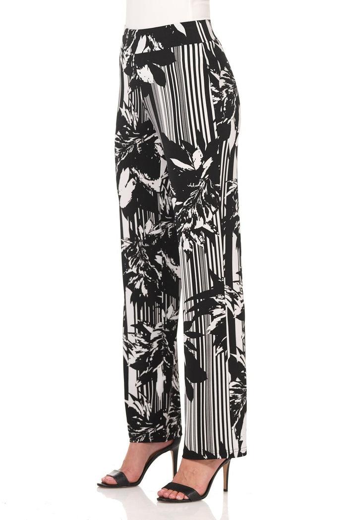 Rekucci Travel Collection Wrinkle-Resistant Straight Leg Pants Blooming-stripe