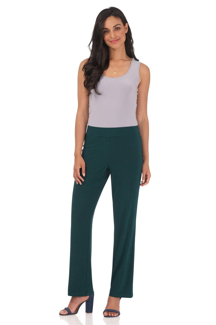 rekucci Travel Collection Wrinkle-Resistant Straight Leg Pants hunter-green