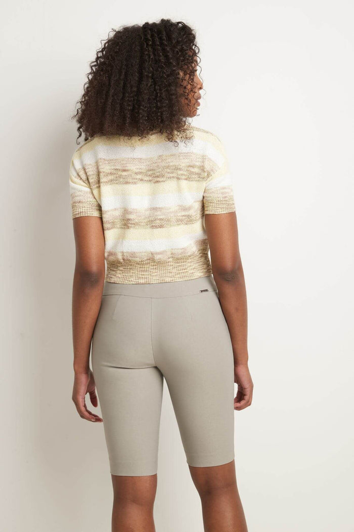 Rekucci Women’s 12” Classic Shorts With Fake Front Pockets Silver