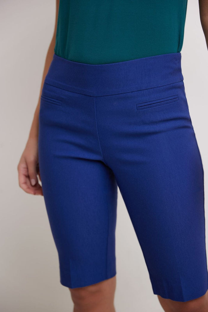 Rekucci Women’s 12” Classic Shorts With Fake Front Pockets Sapphire