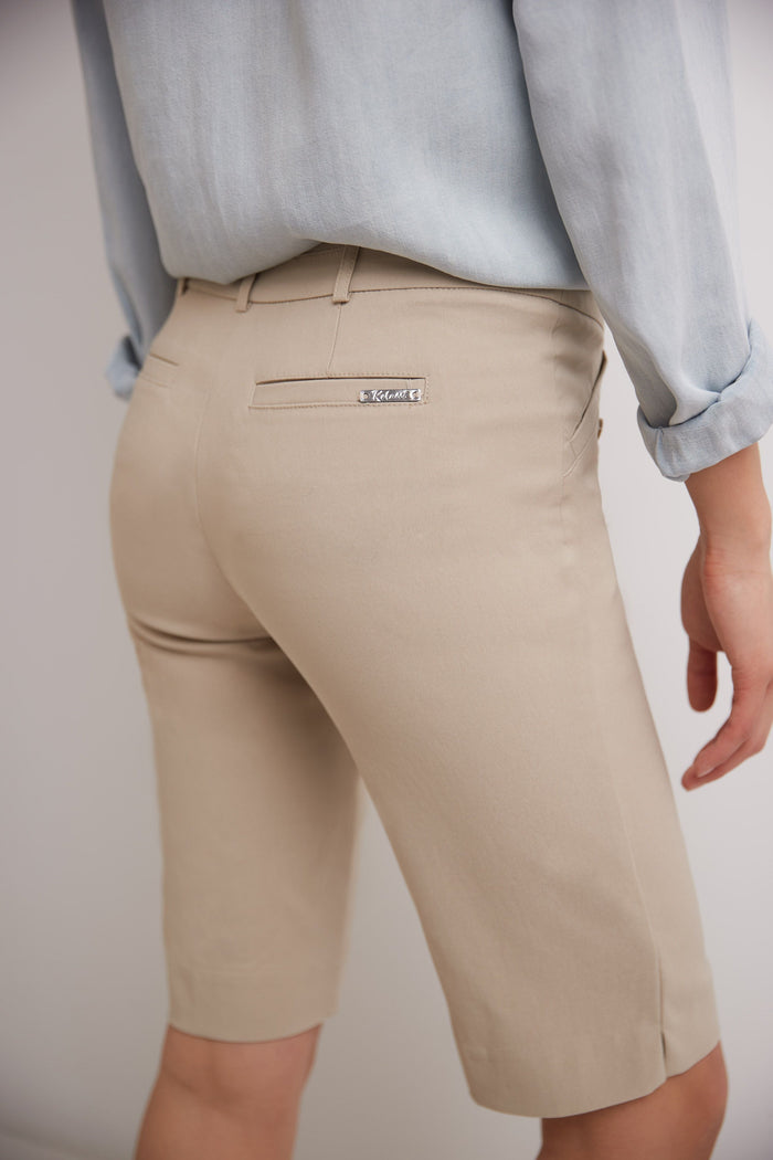 Rekucci Women’s Classic Bermuda Shorts With Slant Pockets Stone