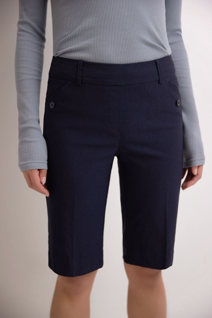 Rekucci Women’s Classic Bermuda Shorts With Slant Pockets Navy