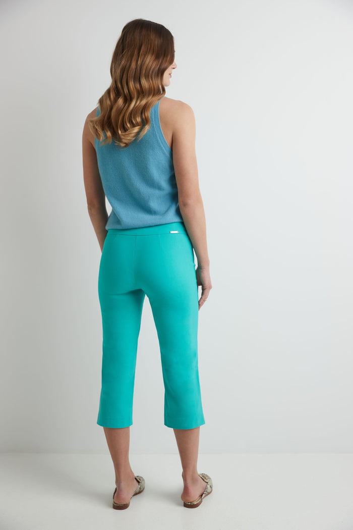 Rekucci Women’s Straight Leg Capris With Chic Styling Aqua