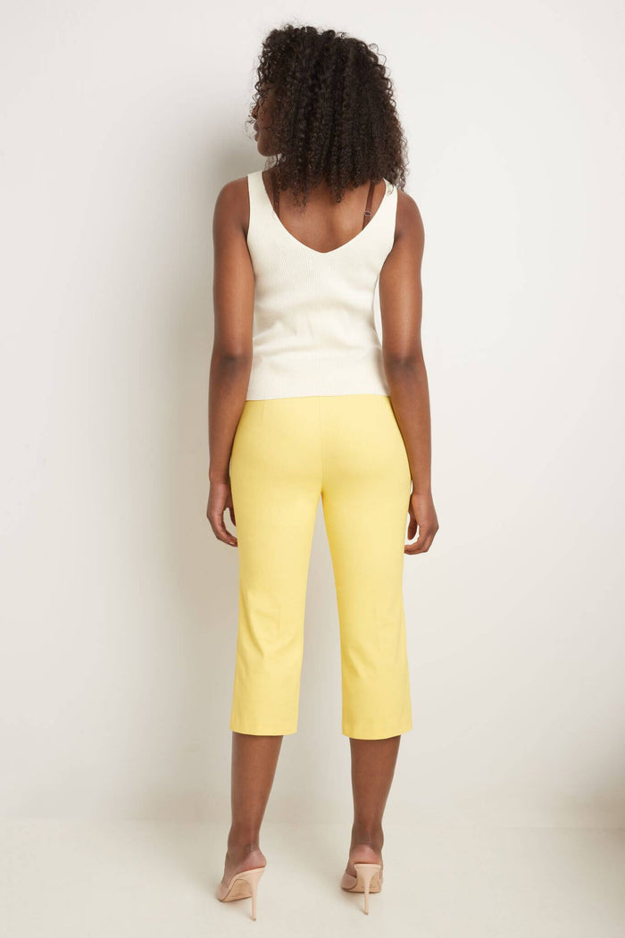 Rekucci Women’s Straight Leg Capris With Chic Styling Buttercup