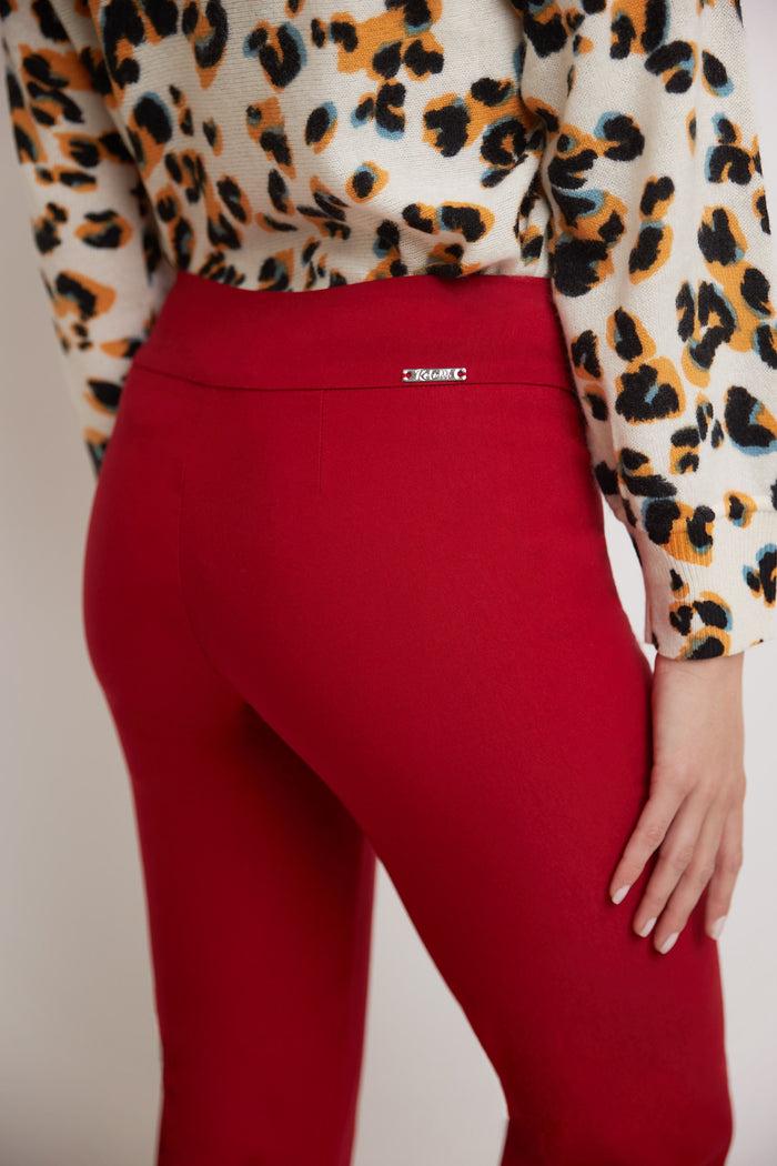 Rekucci Women’s Straight Leg Capris With Chic Styling Red