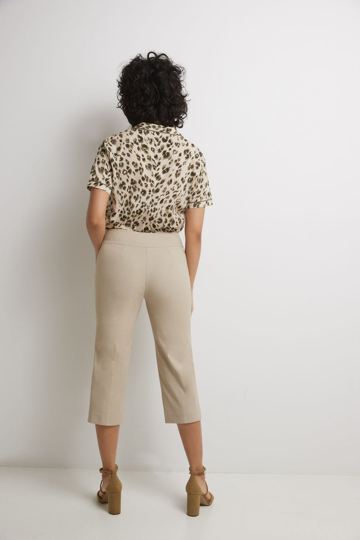 Rekucci Women’s Straight Leg Capris With Chic Styling Stone