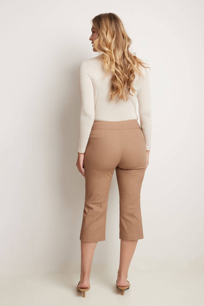 Rekucci Women’s Straight Leg Capris With Chic Styling Wafflecone