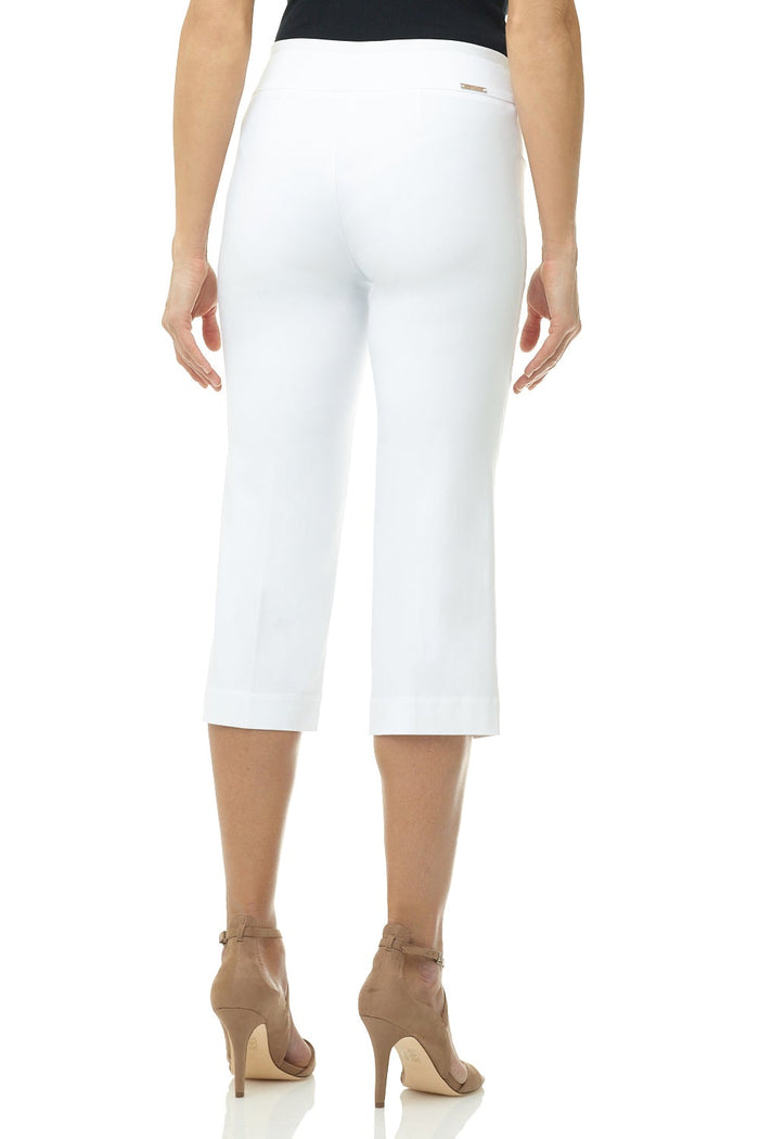 Rekucci Women’s Straight Leg Capris With Chic Styling White