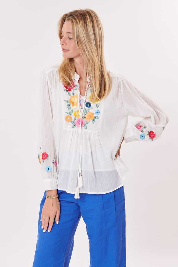 Rene Derhy Blouse Ample Brodée Manches Longues ONDINE