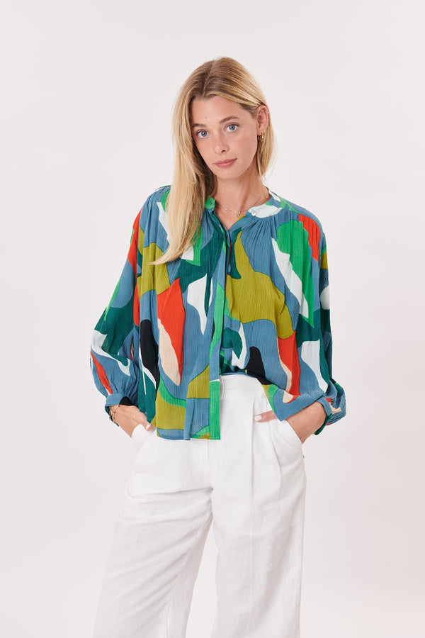 Rene Derhy Blouse Ample Imprimée Manches Larges 3/4 RESPECT