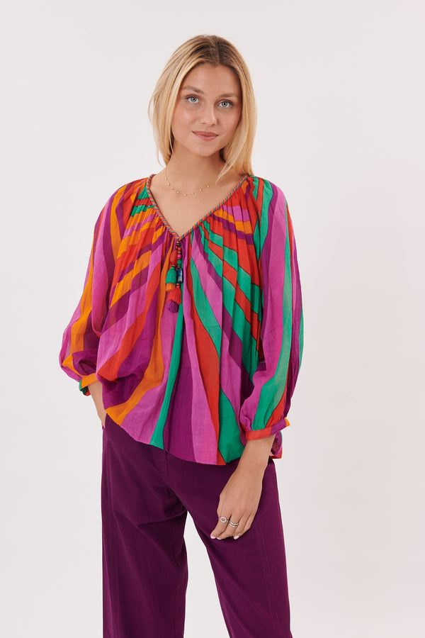 rene derhy Blouse évasée imprimée manches 3/4 RECITAL